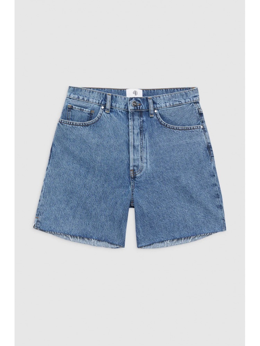 Anine Bing Kat Jean Shorts in Rivera Blue